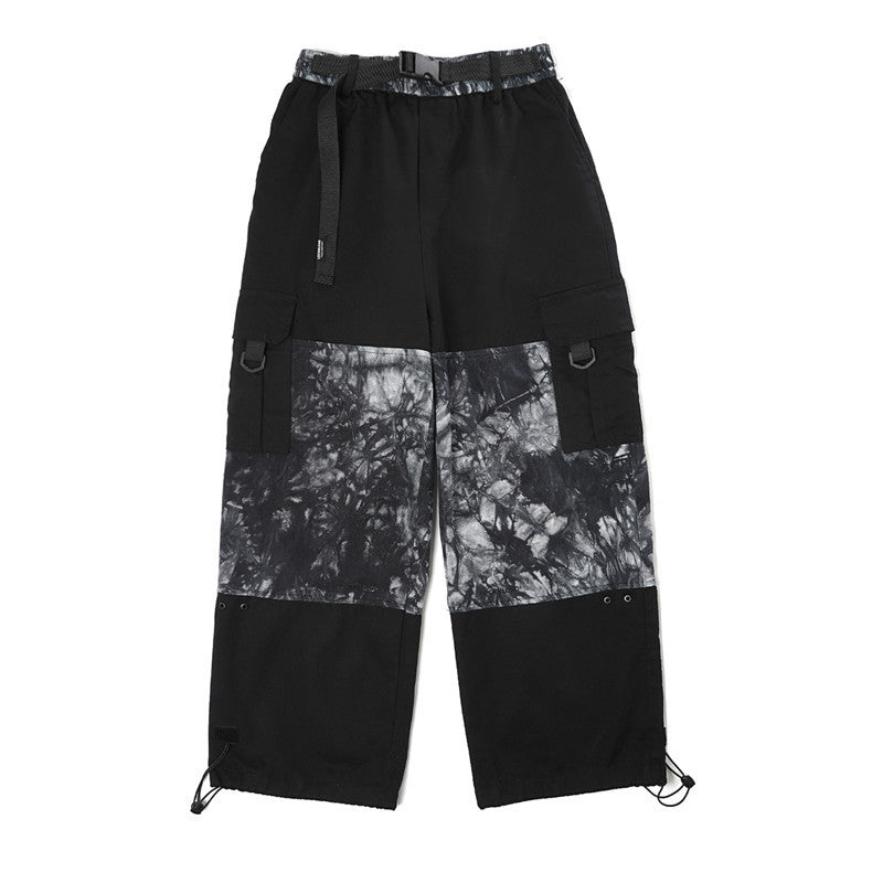Men's Loose Tie Dye Panel Cargo Pants mystore