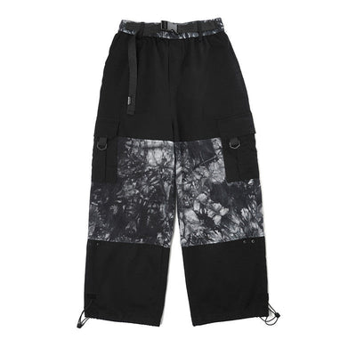 Men's Loose Tie Dye Panel Cargo Pants mystore
