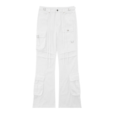 Retro Lace-up Decoration Autumn And Winter Cargo Pants mystore