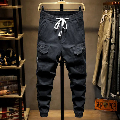 Lace-up casual cargo pants mystore