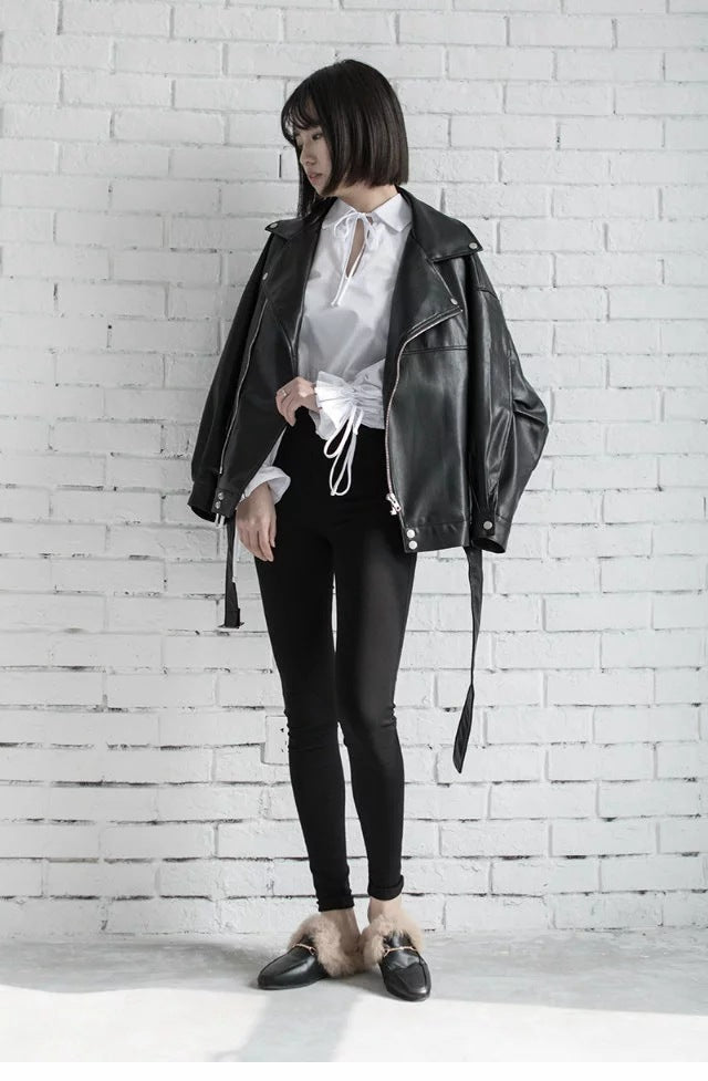 Leather Jacket Student Motorcycle Jacket mystore