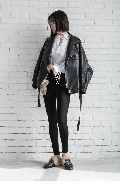 Leather Jacket Student Motorcycle Jacket mystore