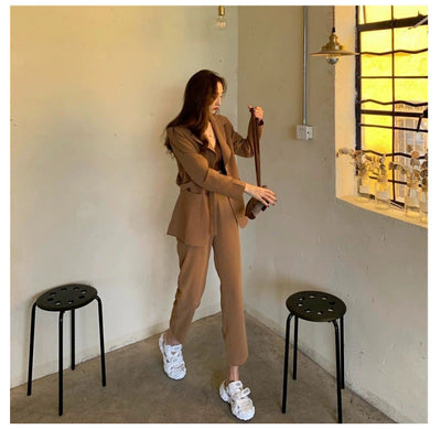 Qiu Winter Temperament Small Person Collocation Shows Tall Two Sets mystore