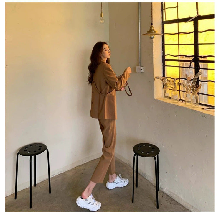 Qiu Winter Temperament Small Person Collocation Shows Tall Two Sets mystore