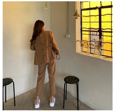 Qiu Winter Temperament Small Person Collocation Shows Tall Two Sets mystore