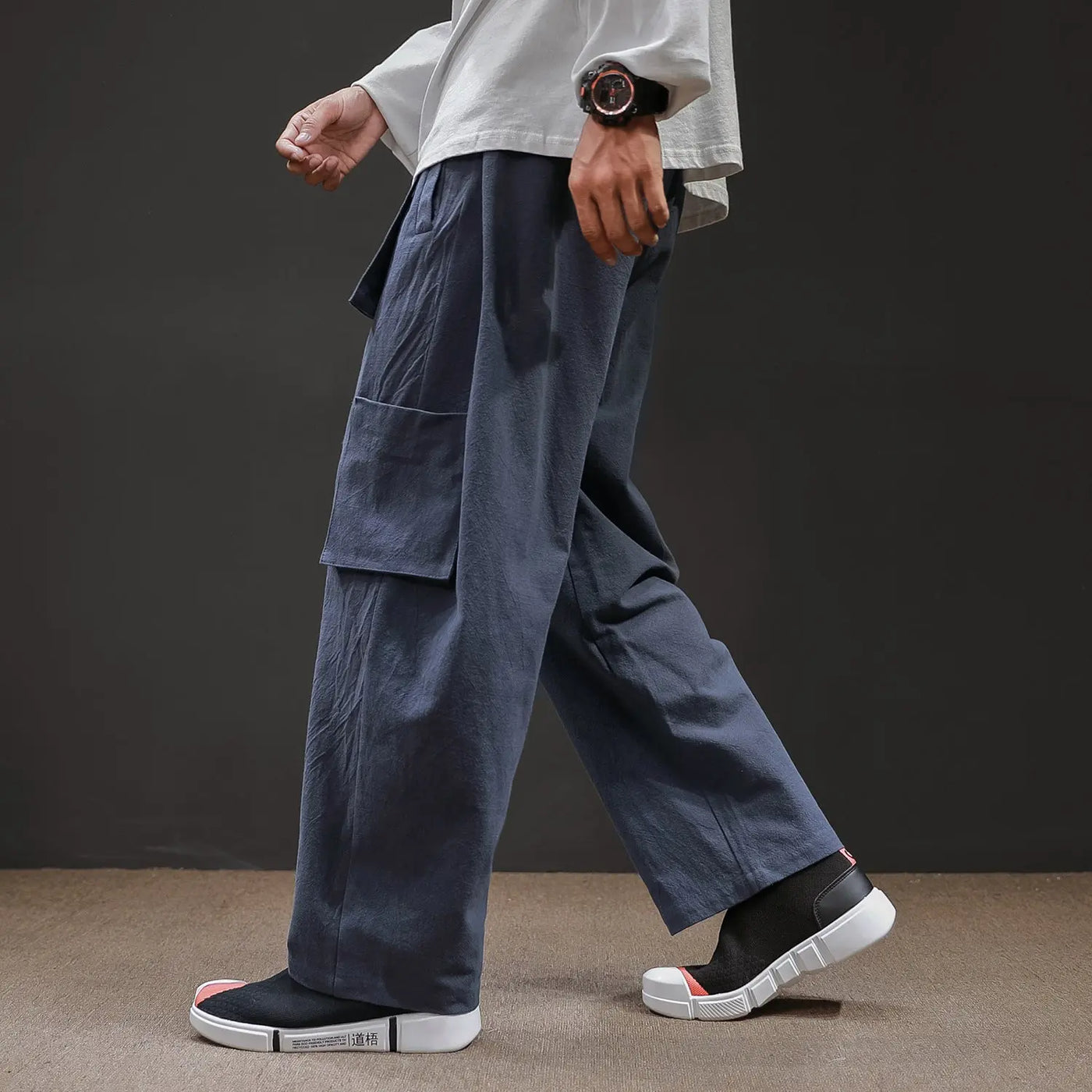 Straight Mid-Waist Lace-Up Cargo Pants mystore