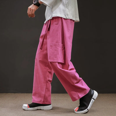 Straight Mid-Waist Lace-Up Cargo Pants mystore