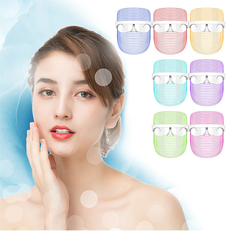 7 Color LED Mask Red Light Therapy Skin Rejuvenation Massager Beauty Home Skin Face Whitening Anti Aging SPA Device mystore