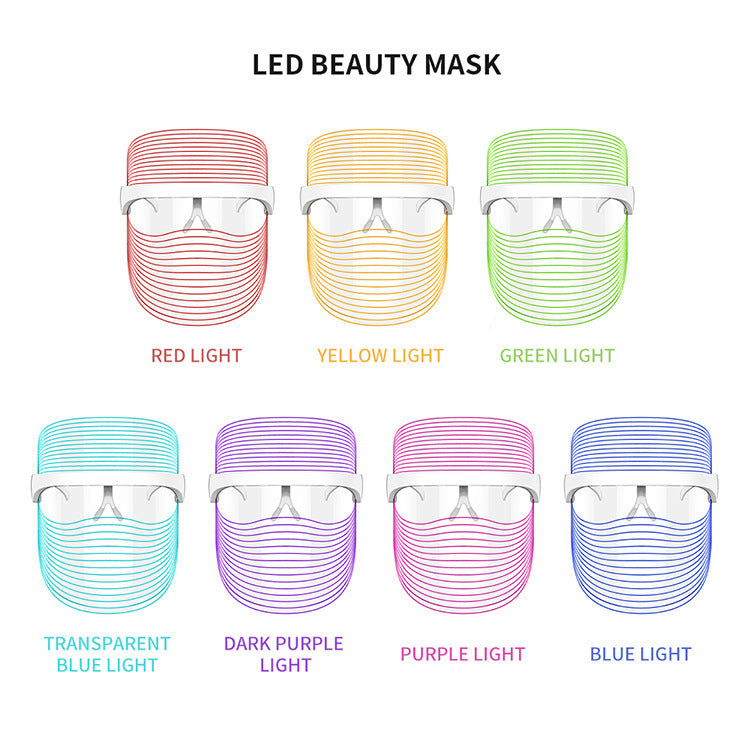 7 Color LED Mask Red Light Therapy Skin Rejuvenation Massager Beauty Home Skin Face Whitening Anti Aging SPA Device mystore