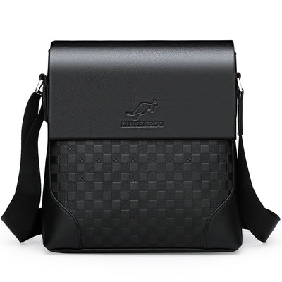 Men's Cross-body Chessboard Vintage Leather Bag mystore