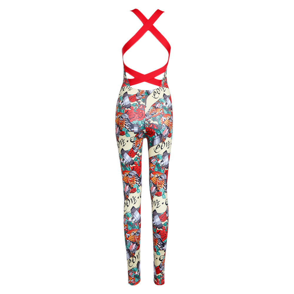 Casual Sports Sets Women's Printed One-piece Yoga Suit Female mystore