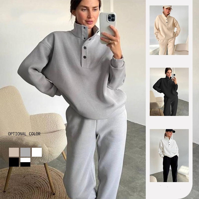 Oversized Solid Casual Pullovers Long Pant Set Warm Hoodie New Tracksuit Suit Fashion Pant Sets Sets For Women 2 Pieces mystore