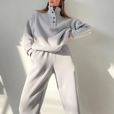 Oversized Solid Casual Pullovers Long Pant Set Warm Hoodie New Tracksuit Suit Fashion Pant Sets Sets For Women 2 Pieces mystore