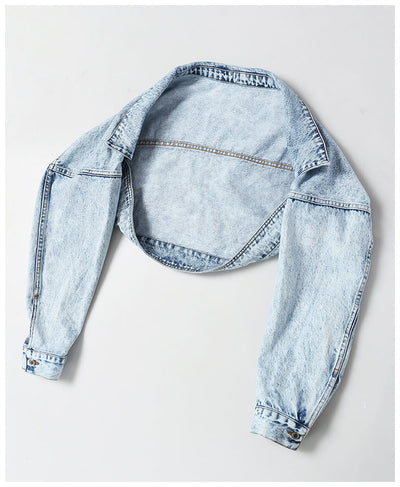 Motorcycle Jacket Short Denim Jacket Top mystore