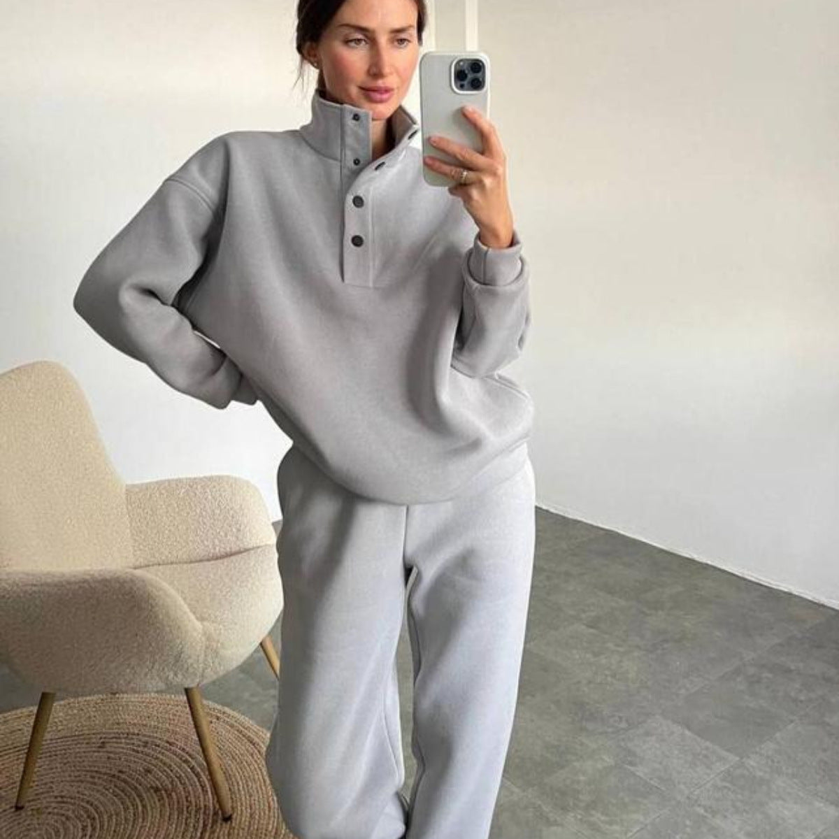 Oversized Solid Casual Pullovers Long Pant Set Warm Hoodie New Tracksuit Suit Fashion Pant Sets Sets For Women 2 Pieces mystore