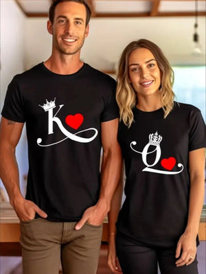 Love Valentine'S Day T-Shirt,   Couple T-Shirt, Couple Christmas, Fashion Casual T-Shirt, Short-Sleeved T-Shirt mystore