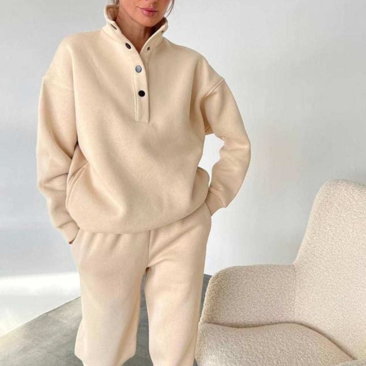 Oversized Solid Casual Pullovers Long Pant Set Warm Hoodie New Tracksuit Suit Fashion Pant Sets Sets For Women 2 Pieces mystore