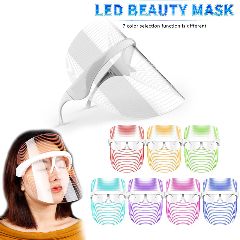 7 Color LED Mask Red Light Therapy Skin Rejuvenation Massager Beauty Home Skin Face Whitening Anti Aging SPA Device mystore