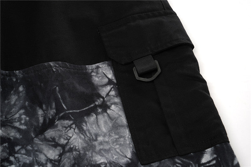 Men's Loose Tie Dye Panel Cargo Pants mystore