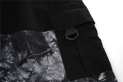 Men's Loose Tie Dye Panel Cargo Pants mystore