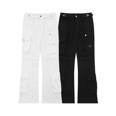 Retro Lace-up Decoration Autumn And Winter Cargo Pants mystore